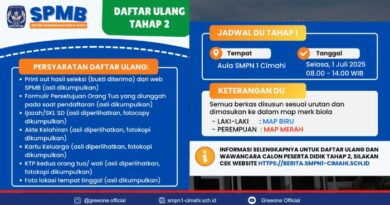 DAFTAR ULANG SPMB TAHAP 2 SMP NEGERI 1 CIMAHI